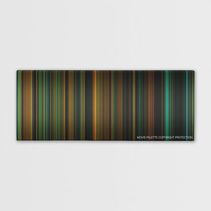 Green Room color palette canvas print: thousands of thin vertical stripes of color
