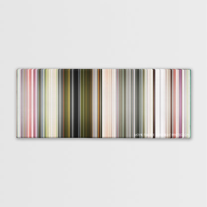 The Two Popes color palette canvas print: thousands of thin vertical stripes of color