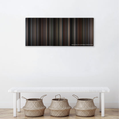 The Life of David Gale color palette canvas above a white bench with three woven baskets