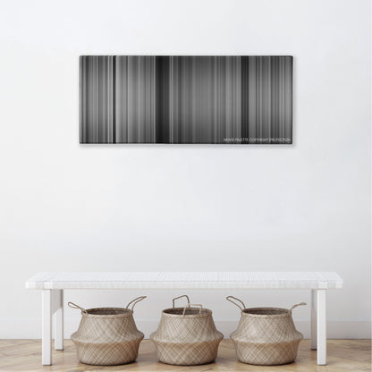 Witness for the Prosecution color palette canvas above a white bench with three woven baskets