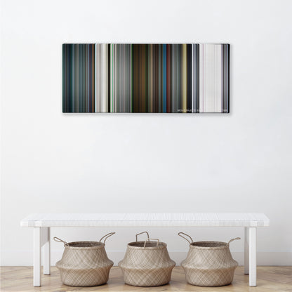 Resident Evil: Afterlife color palette canvas above a white bench with three woven baskets