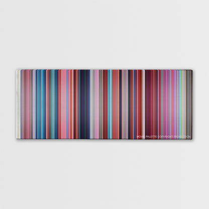 Despicable Me 2 movie barcode canvas print, the whole film as stripes of color