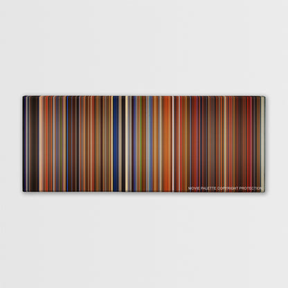 Ocean's Thirteen color palette canvas print: thousands of thin vertical stripes of color