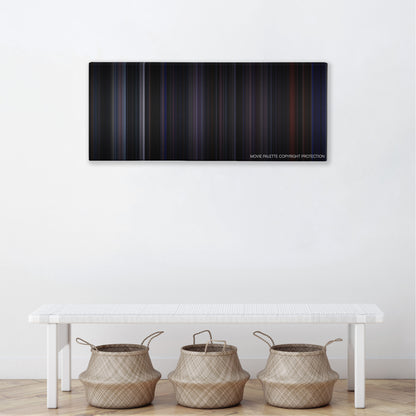 Doom color palette canvas above a white bench with three woven baskets