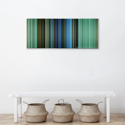 King Arthur color palette canvas above a white bench with three woven baskets