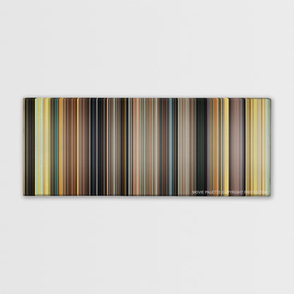 127 Hours color palette canvas print: thousands of thin vertical stripes of color