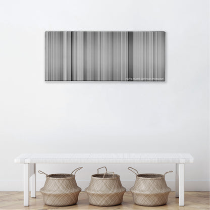 Mr. Smith Goes to Washington color palette canvas above a white bench with three woven baskets