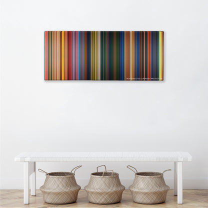 The Princess and the Frog color palette canvas above a white bench with three woven baskets