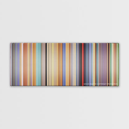 A Scanner Darkly color palette canvas print: thousands of thin vertical stripes of color