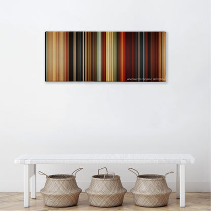 Gods of Egypt color palette canvas above a white bench with three woven baskets