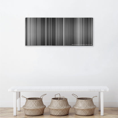 Metropolis color palette canvas above a white bench with three woven baskets