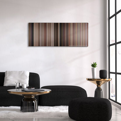 The Naked Gun: From the Files of Police Squad! color palette canvas above a black sofa with a gold-topped table