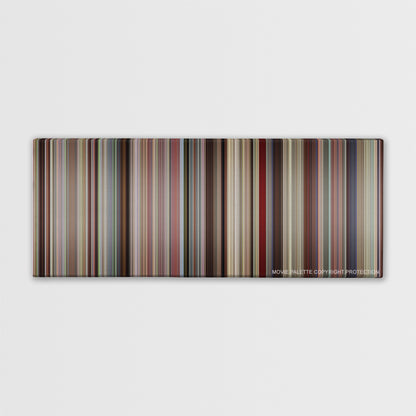 Boyhood color palette canvas print: thousands of thin vertical stripes of color