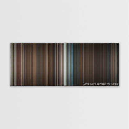The Trial of the Chicago 7 color palette canvas print: thousands of thin vertical stripes of color