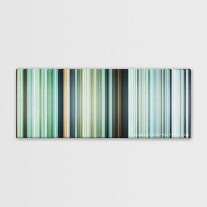 The Mountain II color palette canvas print: thousands of thin vertical stripes of color