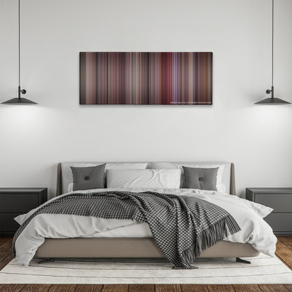 Breakfast at Tiffany's color palette canvas above a bed, between two black pendant lamps