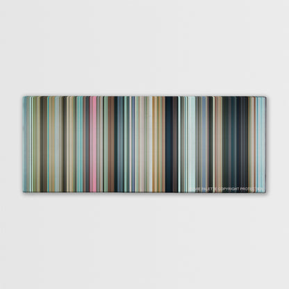 3 Idiots color palette canvas print: thousands of thin vertical stripes of color