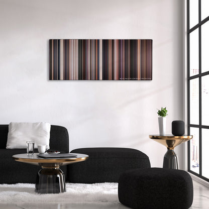Network color palette canvas above a black sofa with a gold-topped table