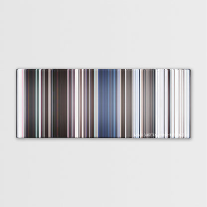Eternals movie barcode canvas print, the whole film as stripes of color