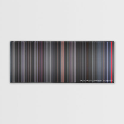 The Batman movie barcode canvas print, the whole film as stripes of color