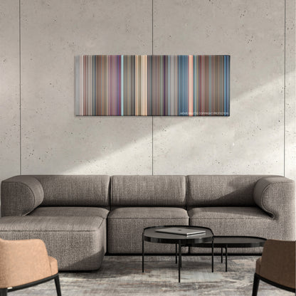 West Side Story movie barcode canvas print, the whole film as stripes of color
