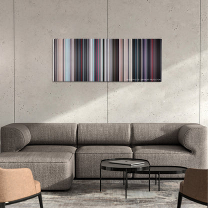 Morbius movie barcode canvas print, the whole film as stripes of color