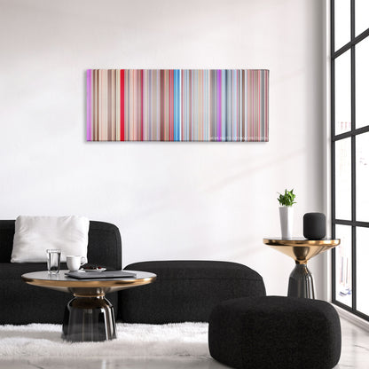 Doctor Strange in the Multiverse of Madness color palette canvas above a black sofa with a gold-topped table