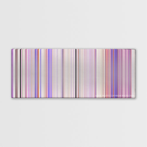 Minions: The Rise of Gru movie barcode canvas print, the whole film as stripes of color