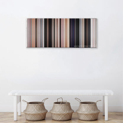 Thor: Love and Thunder movie barcode canvas print, the whole film as stripes of color