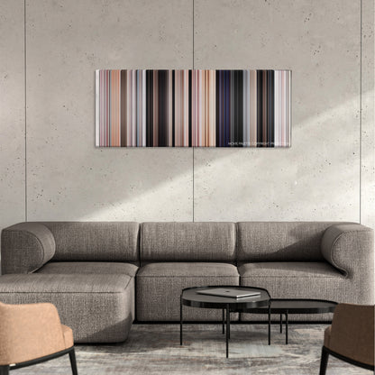 Thor: Love and Thunder movie barcode canvas print, the whole film as stripes of color
