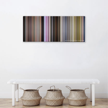 Groupers movie barcode canvas print, the whole film as stripes of color
