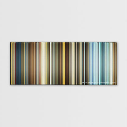 Top Gun: Maverick movie barcode canvas print, the whole film as stripes of color
