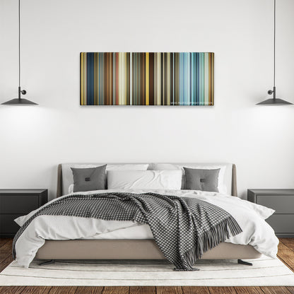 Top Gun: Maverick color palette canvas above a bed, between two black pendant lamps