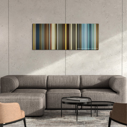 Top Gun: Maverick movie barcode canvas print, the whole film as stripes of color