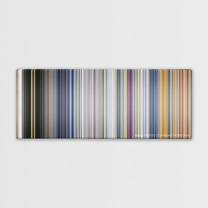Black Adam movie barcode canvas print, the whole film as stripes of color