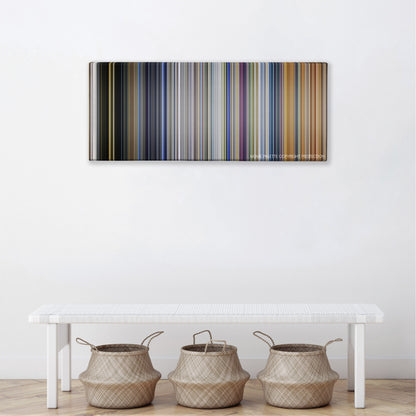 Black Adam movie barcode canvas print, the whole film as stripes of color