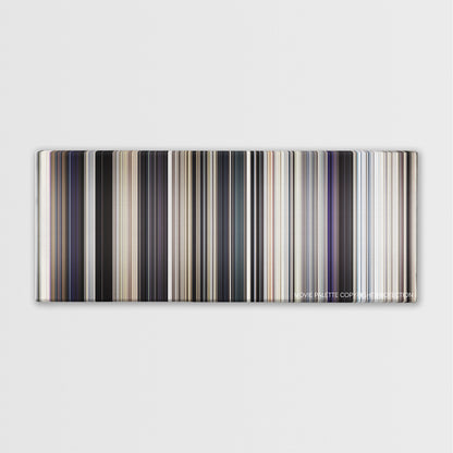 Black Panther: Wakanda Forever movie barcode canvas print, the whole film as stripes of color