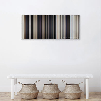 Black Panther: Wakanda Forever movie barcode canvas print, the whole film as stripes of color