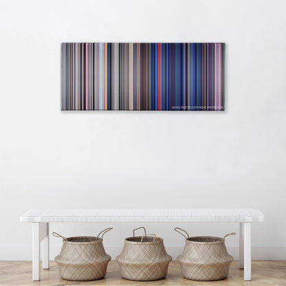 Lightyear movie barcode canvas print, the whole film as stripes of color