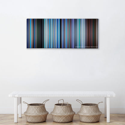 Avatar: The Way of Water movie barcode canvas print, the whole film as stripes of color
