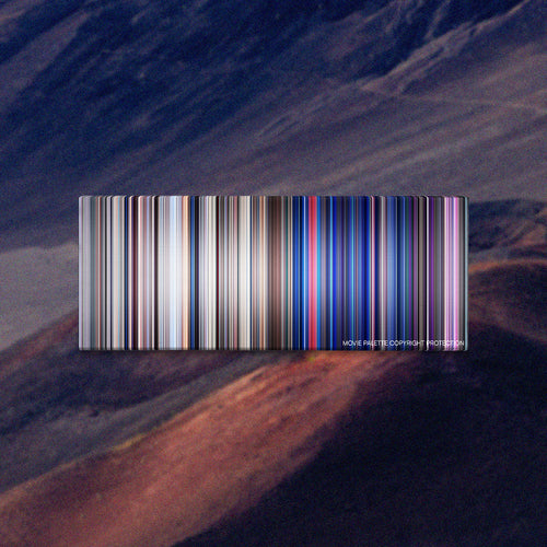 Lightyear movie barcode canvas print, the whole film as stripes of color