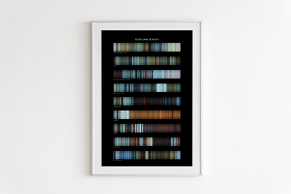 Squid Game Season 1 movie barcode canvas print, the whole film as stripes of color