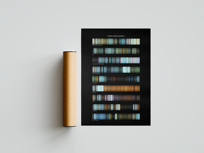 Squid Game Season 1 movie barcode canvas print, the whole film as stripes of color