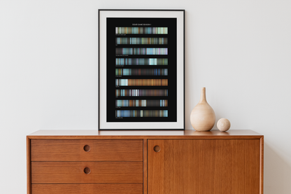 Squid Game Season 1 movie barcode canvas print, the whole film as stripes of color