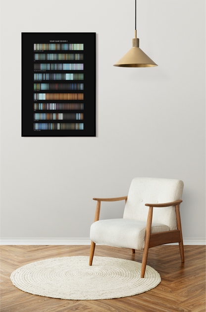 Squid Game Season 1 movie barcode canvas print, the whole film as stripes of color