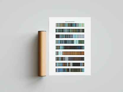 Squid Game Season 1 movie barcode canvas print, the whole film as stripes of color