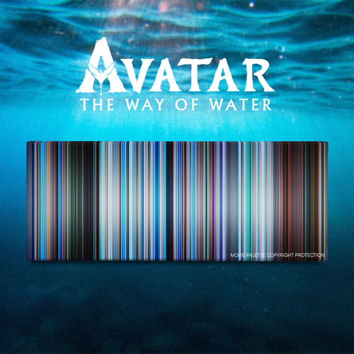 Avatar: The Way of Water movie barcode canvas print, the whole film as stripes of color