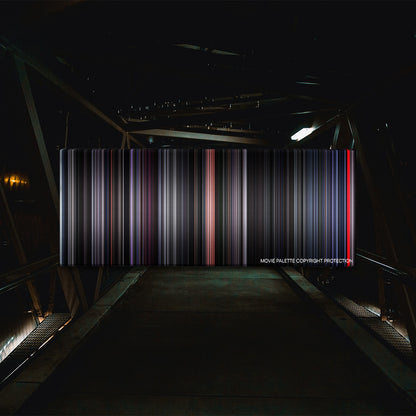 The Batman movie barcode canvas print, the whole film as stripes of color