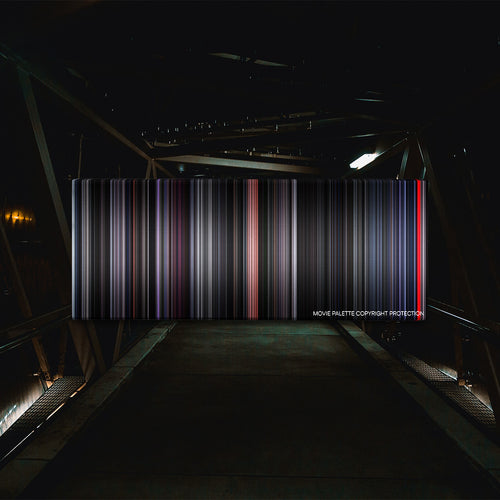 The Batman movie barcode canvas print, the whole film as stripes of color