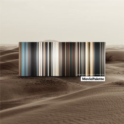 Dune movie barcode canvas print, the whole film as stripes of color